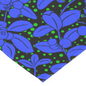 Chemin De Table Long motif plante A09.blue b BG noir (Coin)