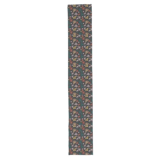 Chemin De Table Long Motif rose et Feuille (Devant)