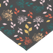 Chemin De Table Long Motif rose et Feuille (Coin)