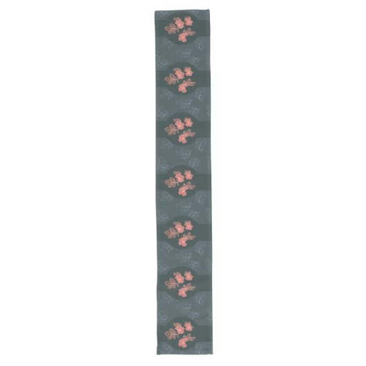 Chemin De Table Long Motif Rose gothique foncé (Devant)