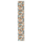 Chemin De Table Long Motif sans couture avec filles noires et blanches (Devant)