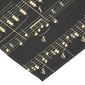 Chemin De Table Long Musique dorée sur fond noir (Coin)