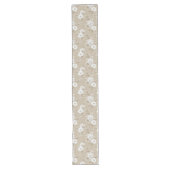 Chemin De Table Long Neutral white floral taupe beige chic dining table (Devant)