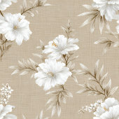 Chemin De Table Long Neutral white floral taupe beige chic dining table