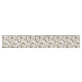 Chemin De Table Long Neutral White Flowers Ivory Beige Table Runner (Horizontal)