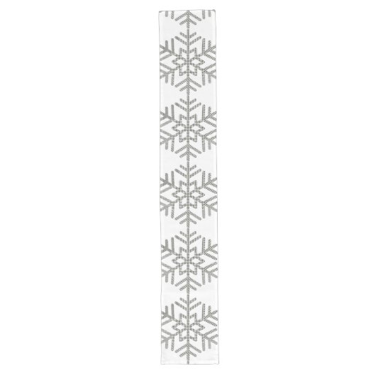 Chemin De Table Long Noël Houndstooth Snowflakes Chic (Devant)