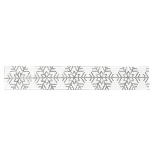 Chemin De Table Long Noël Houndstooth Snowflakes Chic (Horizontal)