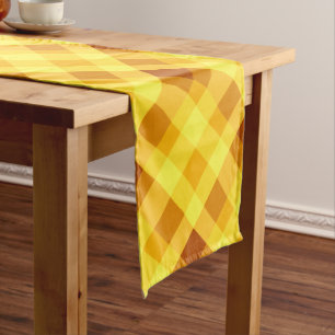 Chemin De Table Long Oeufs mignons Jaune Plaid Grand Coureur de table