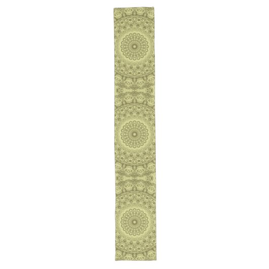 Chemin De Table Long Olive Green Mandala Motif Design (Devant)