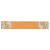 Chemin De Table Long Orange Blanc Citrouilles Thanksgiving Fall (Horizontal)