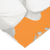 Chemin De Table Long Orchidée blanche aquarelle sur orange | (Coin)