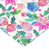Chemin De Table Long Ornements rose, vert et bleu (Coin)