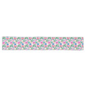 Chemin De Table Long Ornements rose, vert et bleu (Horizontal)