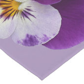 Chemin De Table Long Pansies blanches violettes (Coin)