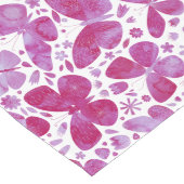 Chemin De Table Long Papillons Aquarelle Magenta Rose (Coin)