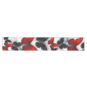 Chemin De Table Long Papillons Morpho Noirs et Rouges en Vol (Horizontal)