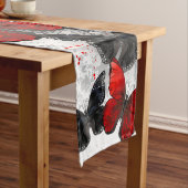 Chemin De Table Long Papillons noirs et rouges volants (In Situ)