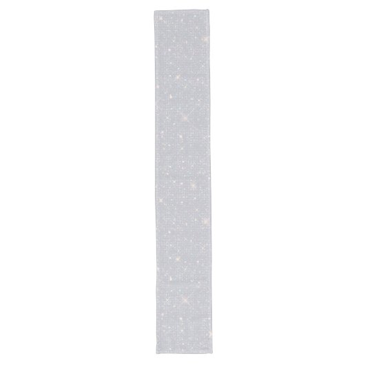 Chemin De Table Long Parties scintillant d'argent Texture diamant blanc (Devant)