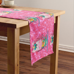 Chemin De Table Long Parties scintillant Pastle Rose Unicorn Long Table