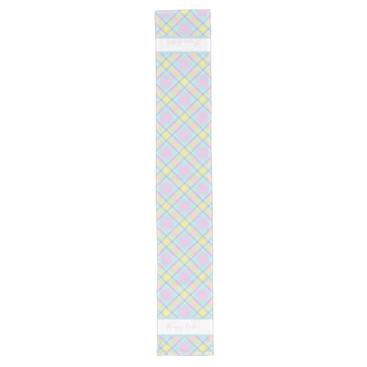 Chemin De Table Long Pastel plaid Pâques long table Runner (Devant)