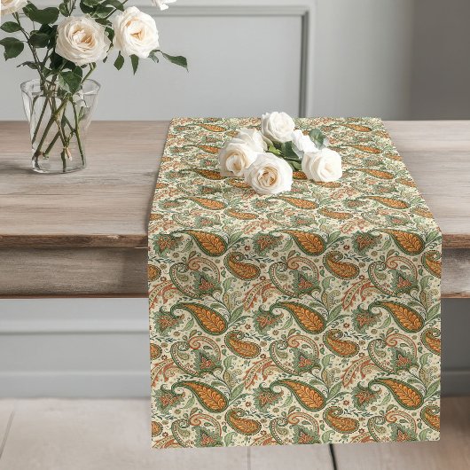 Chemin De Table Long Pastel Rustic Paisley Accent Boho pour votre table