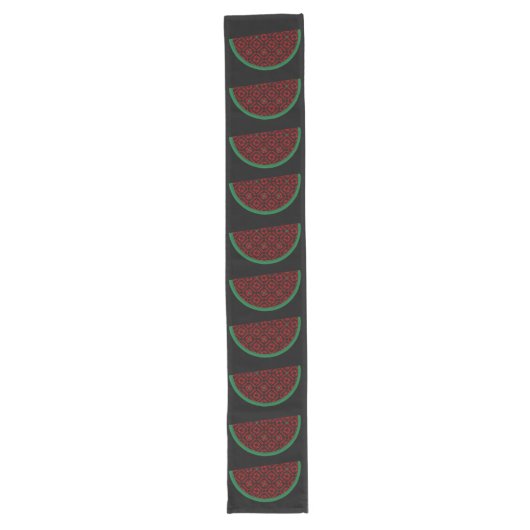 Chemin De Table Long Pastèque de Palestine Broderie tatreez rouge (Devant)