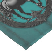 Chemin De Table Long Pays de l'Ouest équestre Turquoise Cheval noir (Coin)