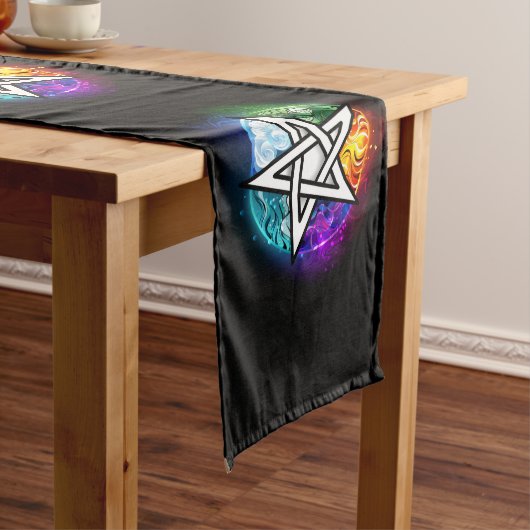 Chemin De Table Long pentagramme wiccan (In Situ)