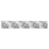 Chemin De Table Long Perfection florale noire et blanche (Horizontal)