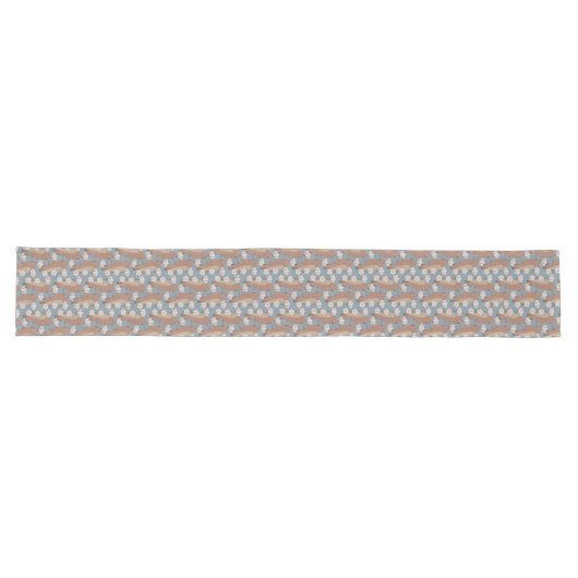 Chemin De Table Long Perroquets et fleur de coton (Horizontal)