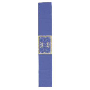 Chemin De Table Long Pessah Pesach bleu grand