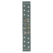 Chemin De Table Long Photo personnalisée Collage Chats vert (Devant)