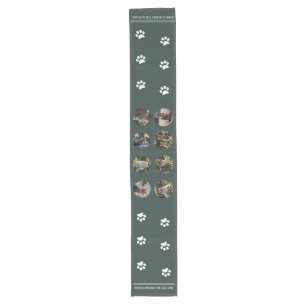 Chemin De Table Long Photo personnalisée Collage Chats vert