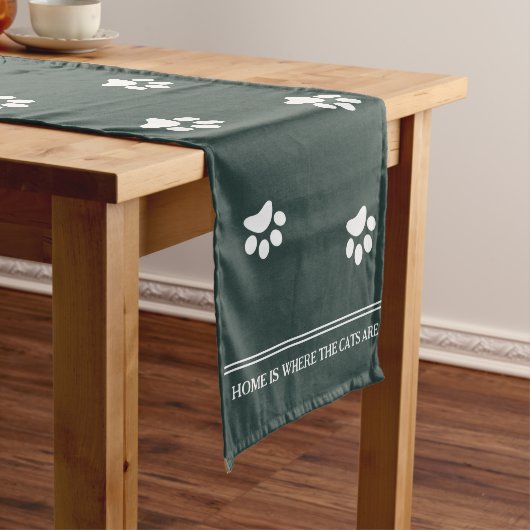 Chemin De Table Long Photo personnalisée Collage Chats vert (In Situ)