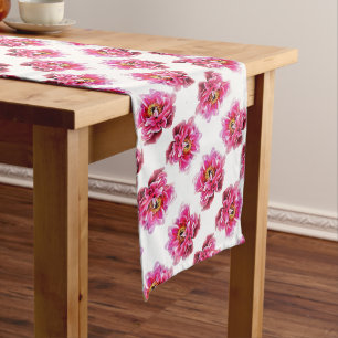 Chemin De Table Long Pies roses du coureur de table