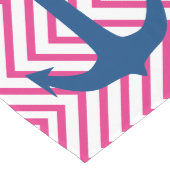 Chemin De Table Long Pink Chevron Marine Ancre Nautique Runner (Coin)