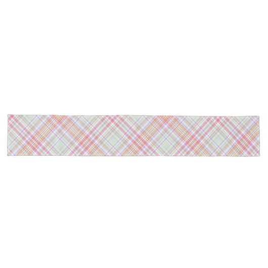 Chemin De Table Long Pink 'n vert Élégant Plaid géométrique (Horizontal)