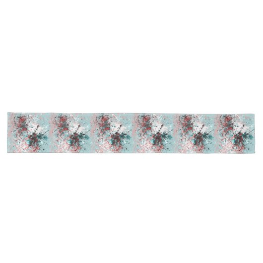 Chemin De Table Long Plaques rouges et turquoises (Horizontal)