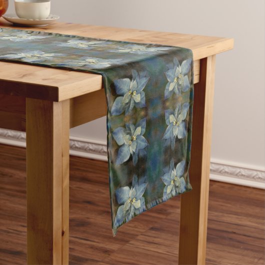 Chemin De Table Long Poinsettia bleue du tableau (In Situ)