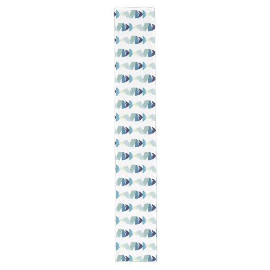 Chemin De Table Long Poisson bleu à la nage Abstraite (Devant)