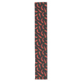 Chemin De Table Long Poivrons rouges sur Black Table Runner (Devant)