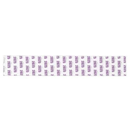 Chemin De Table Long Purple Glitter Classe de 2025 (Horizontal)