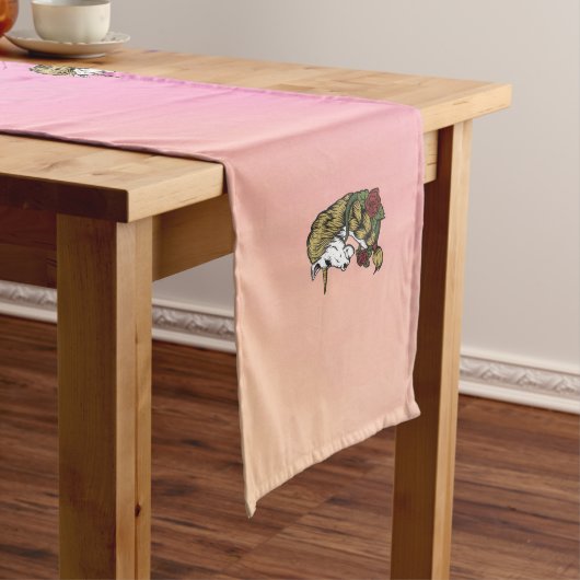 Chemin De Table Long Rainbow Pastle rose guerrier Unicorn (In Situ)