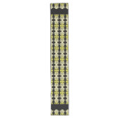 Chemin De Table Long Rayure Ornementale Jaune Doré Motif Sans Couture (Devant)