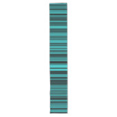 Chemin De Table Long Rayures noires et sarcelle (Devant)