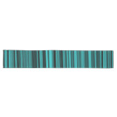 Chemin De Table Long Rayures noires et sarcelle (Horizontal)