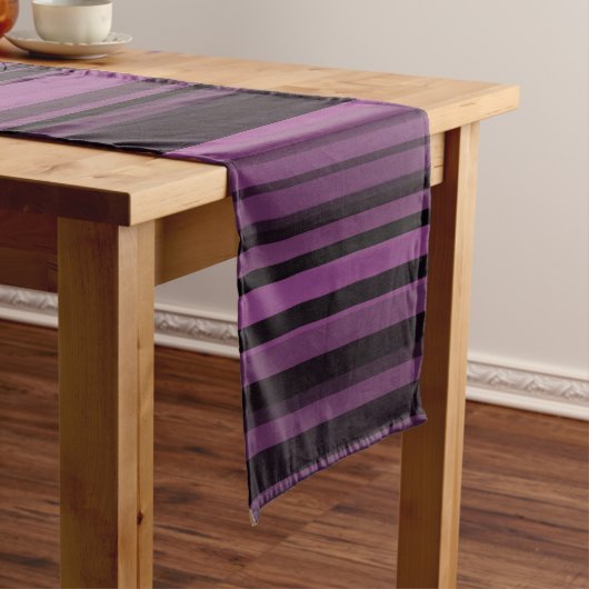 Chemin De Table Long Rayures noires violettes abstraites (In Situ)