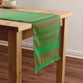 Chemin De Table Long Rayures Vert Marron (In Situ)