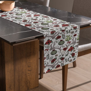 Chemin De Table Long Red and Green Country Cowgirl Christmas Antlers