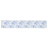 Chemin De Table Long Refined Blue French Toile Roses Floral Table Runne (Horizontal)